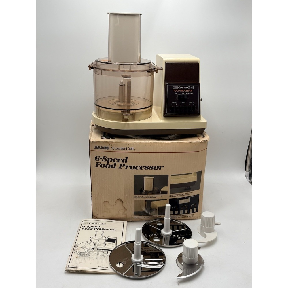 Vintage Sears CounterCraft 6 Speed Food Processor 400.693000 Tested W Box
